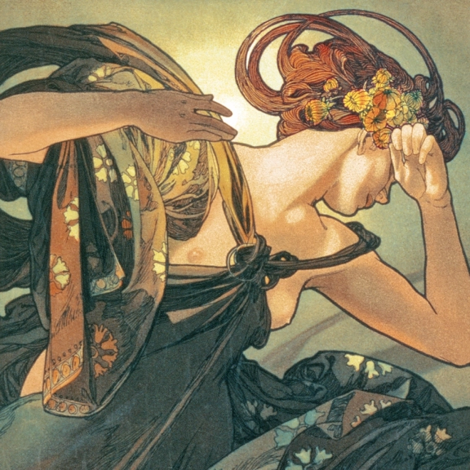 Kalendarz notatnikowy Alfons Mucha 2025, 30 × 30 cm