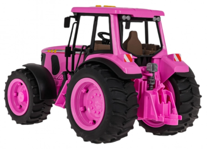 Różowy traktor z funkcją świateł i dźwięków