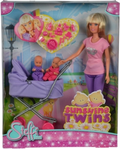 Steffi Love lalka z gondolą – fioletowa