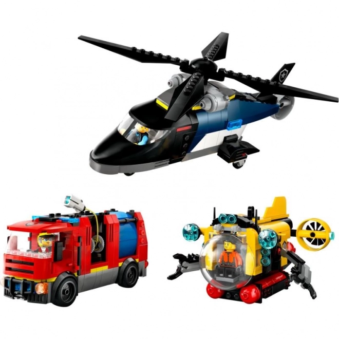 LEGO® City 60462 Remix: Helikopter, wóz strażacki i łódź podwodna