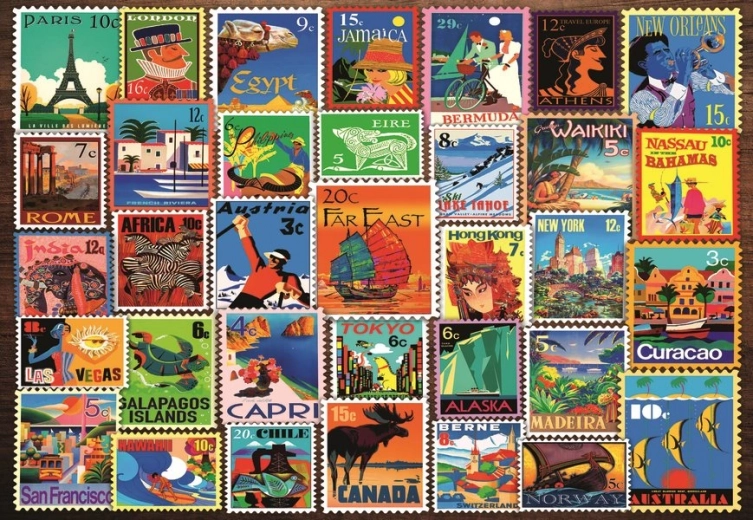 Ravensburger puzzle Znaczki z różnych zakątków świata 200 elementów