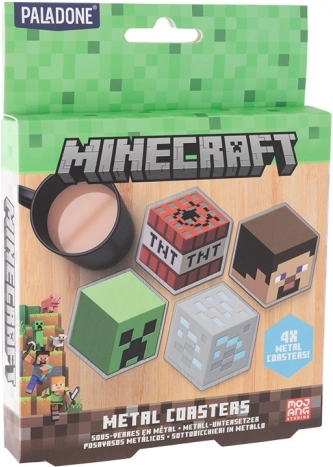 Minecraft metalowe podkładki – zestaw 4 szt.
