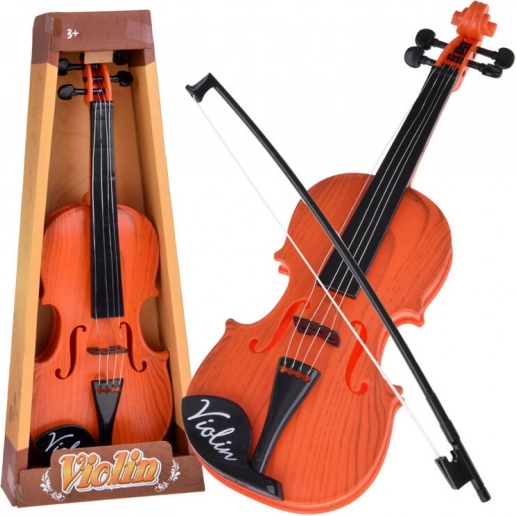 Plastowe skrzypce z smyczkiem dla dzieci 42 cm – żółta