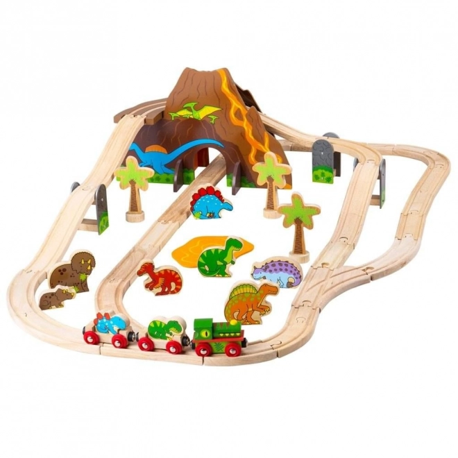 Bigjigs Rail Drewniana kolejka dinozaury
