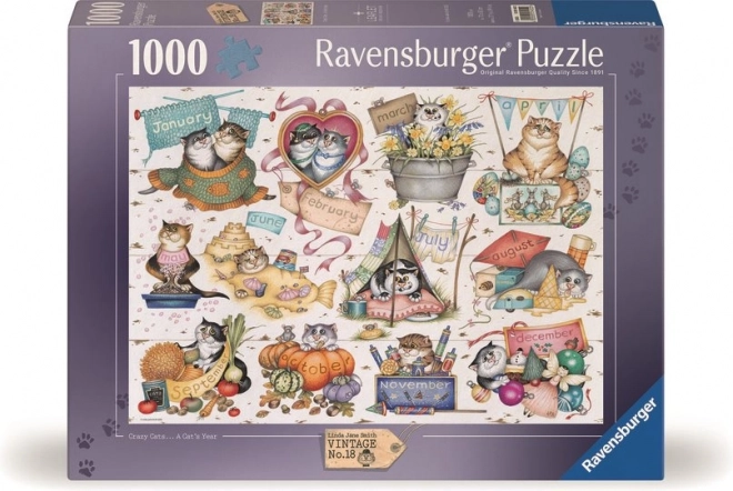 Puzzle Koci kalendarz 1000 kawałków