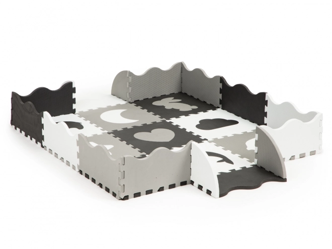 ECOTOYS Puzzle piankowe Zwierzęta i kształty czarno-białe SX z brzegiem