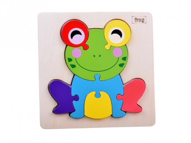 Drewniane 3D puzzle żaba Montessori