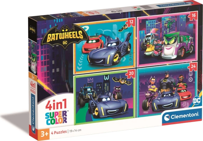 Puzzle Batwheels 4w1 (12, 16, 20, 24 elementów)