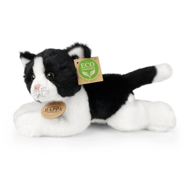 Puszysty kot biało-czarny leżący 16 cm EKO-PRZYJAZNY