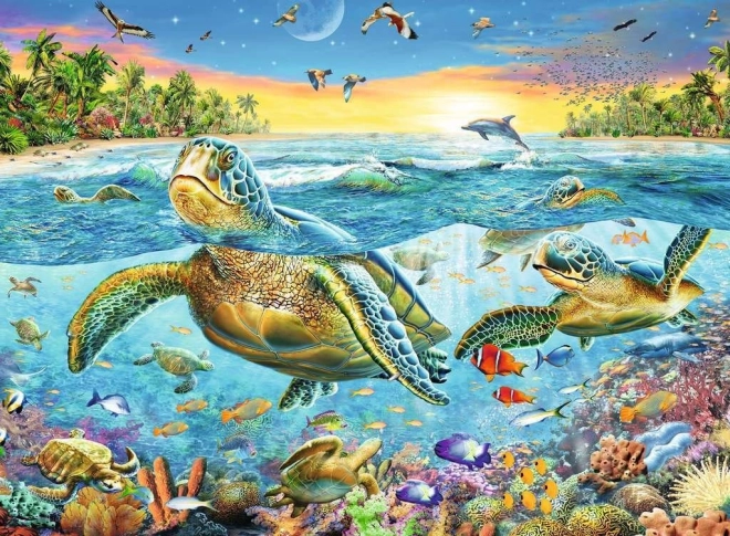 Ravensburger puzzle Płyń z żółwiami morskimi 100 elementów
