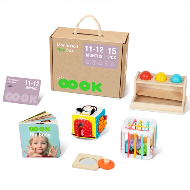 Edukacyjny box montessori XXL 5w1 dla maluszków 11-12 miesięcy