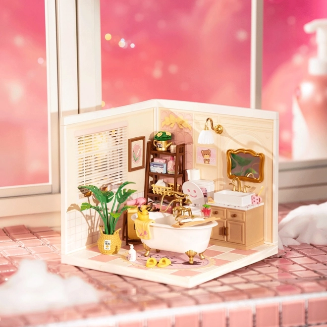 Miniaturowy domek - dziewczęca łazienka