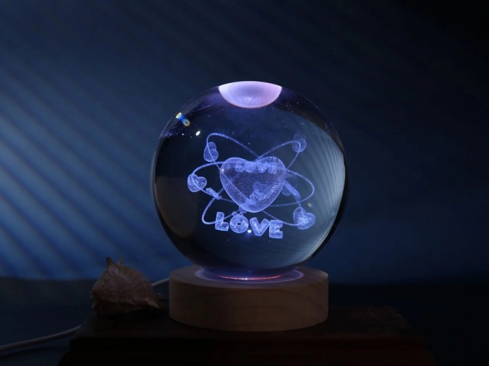 kryształowa lampa kula Love 10 cm 1,5 W