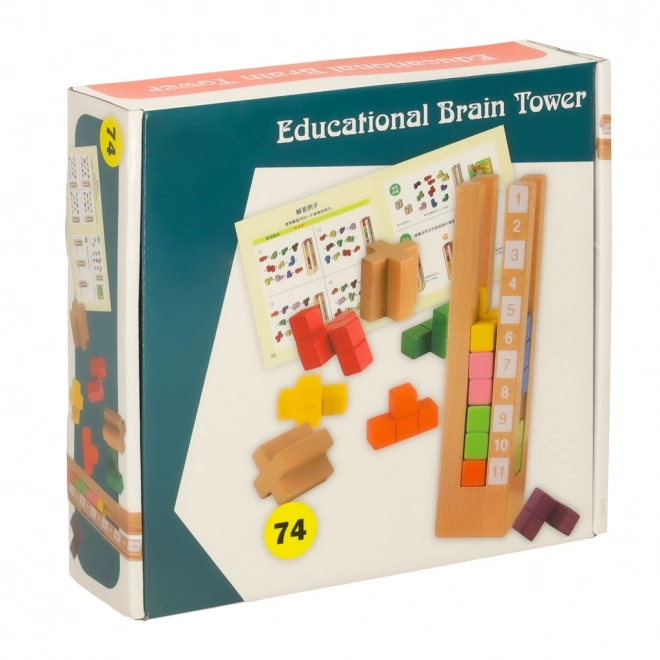 Kolorowe drewniane edukacyjne klocki Montessori