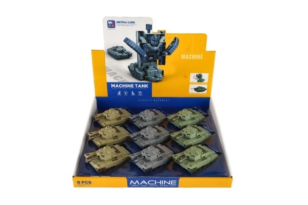 Czołg transformatorowy/robot plastikowy 14cm na bezwładnik 3 kolory