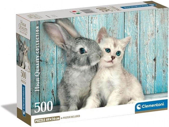 Puzzle 500 elementów Kompakt Kot i Królik