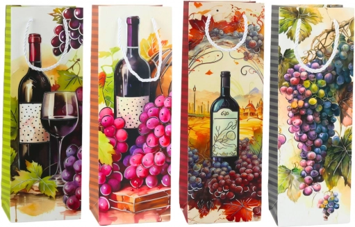 Papierowa torba prezentowa na wino 35 x 12 x 9 cm