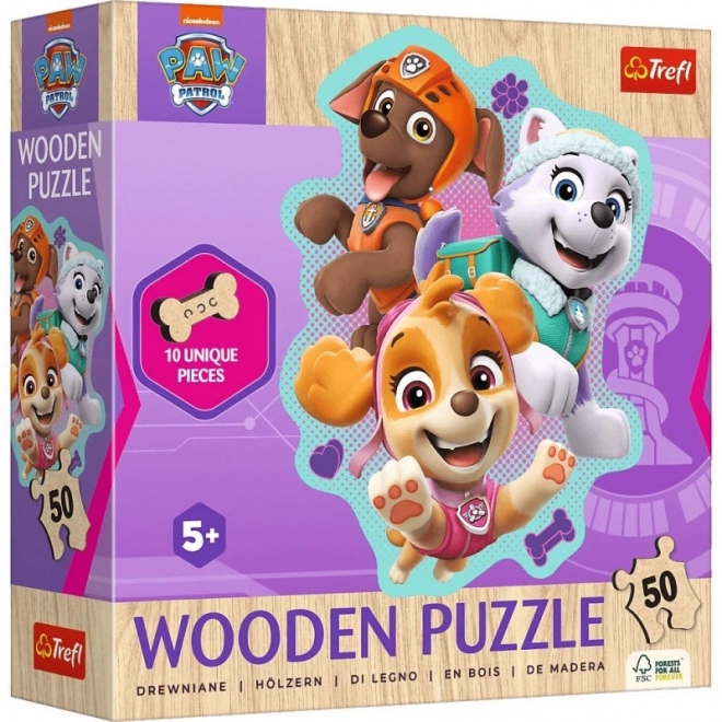 Drewniane puzzle Psi Patrol 50 kawałków
