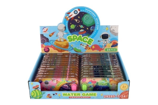 Wodna gra łamigłówka 15x7cm plastik kosmos 4 rodzaje 24szt w pudełku