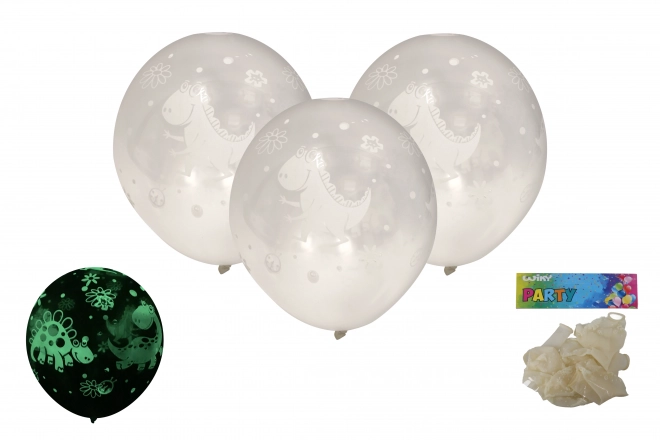 Podświetlane balony z dinozaurami 30 cm - 6 sztuk