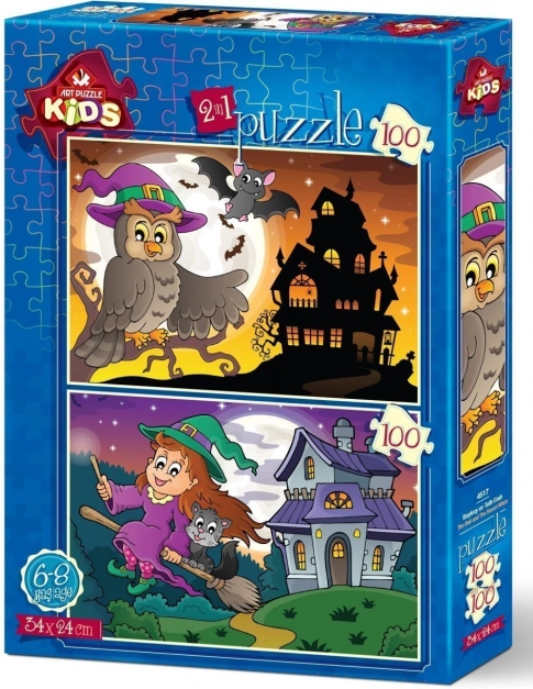 Puzzle Sowa i czarownica 2×100 elementów