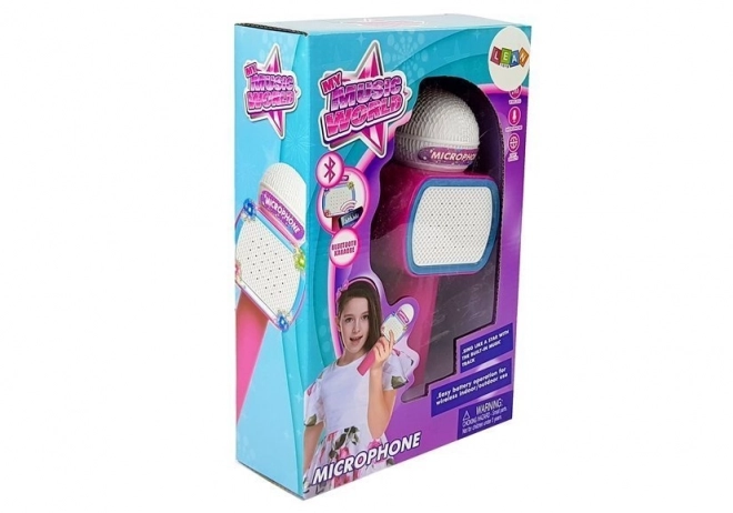 Dziecięcy karaoke mikrofon bluetooth różowy