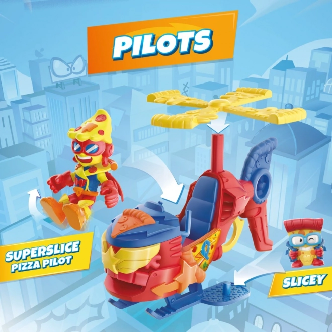 SuperThings Pizzacopter z wyrzutnią dysków