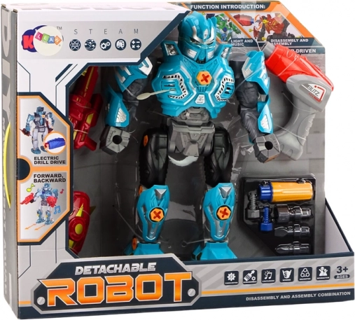 Ruchomy robot z napędem z dziecięcej wiertarki