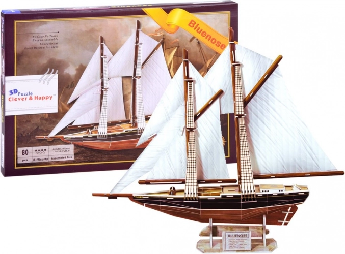 3D puzzle żaglowiec BLUENOSE – drewniany model statku
