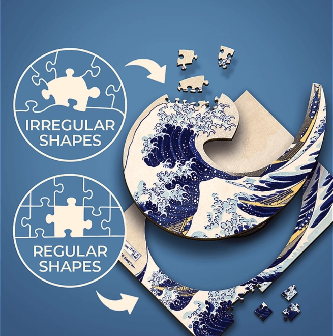 Drewniane puzzle Wielka Fala u Kanagawy 200 elementów