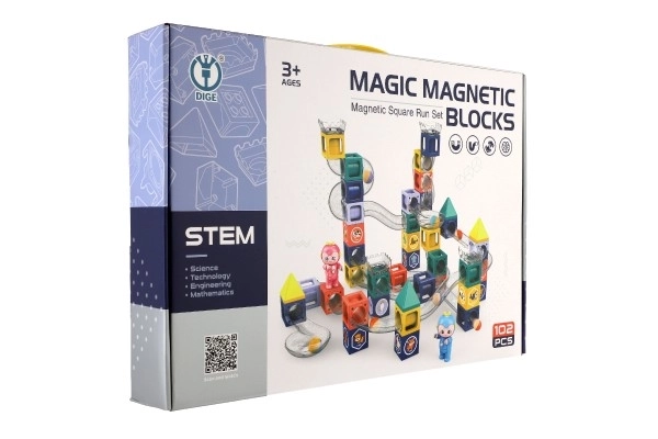 Magnetyczna kulodrom z figurkami plastowymi 102 elementy w pudełku 49x35x9cm