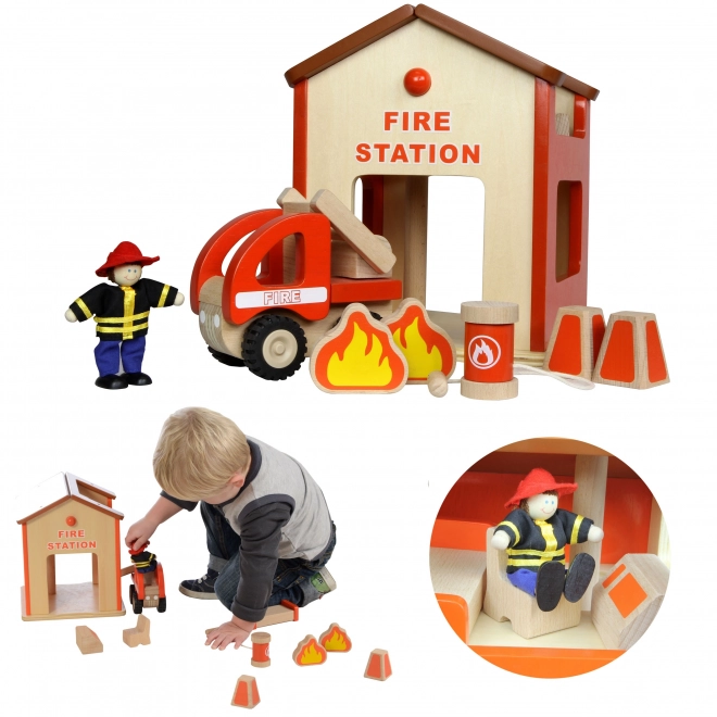 Drewniana mini remiza strażacka Masterkidz