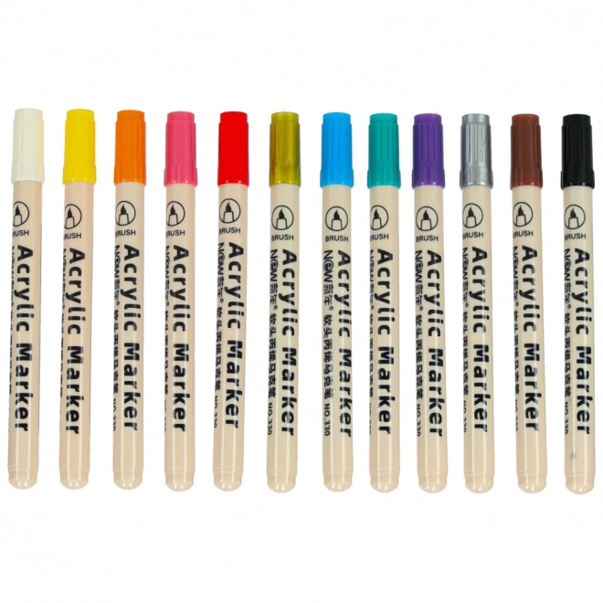 Wodoodporne akrylowe markery do tkanin i kamieni DIY 12 szt.
