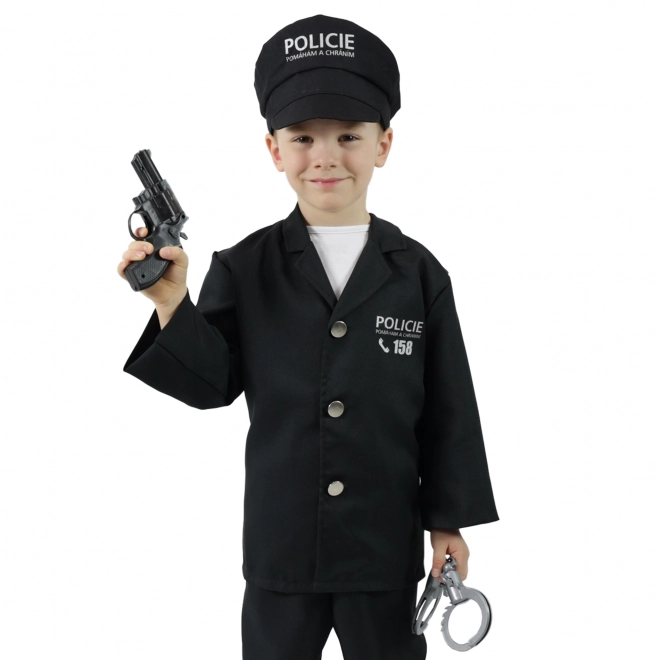 Dziecięcy kostium policjanta z czapką - czeski nadruk (S)
