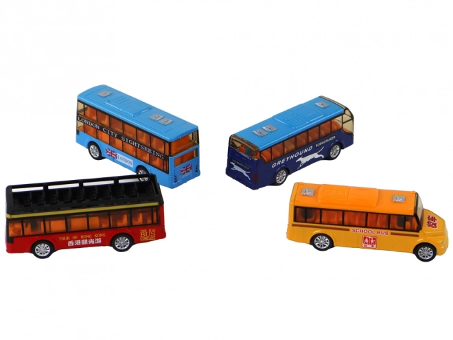 Zestaw kolorowych autobusów System frakcyjny 4 elementy