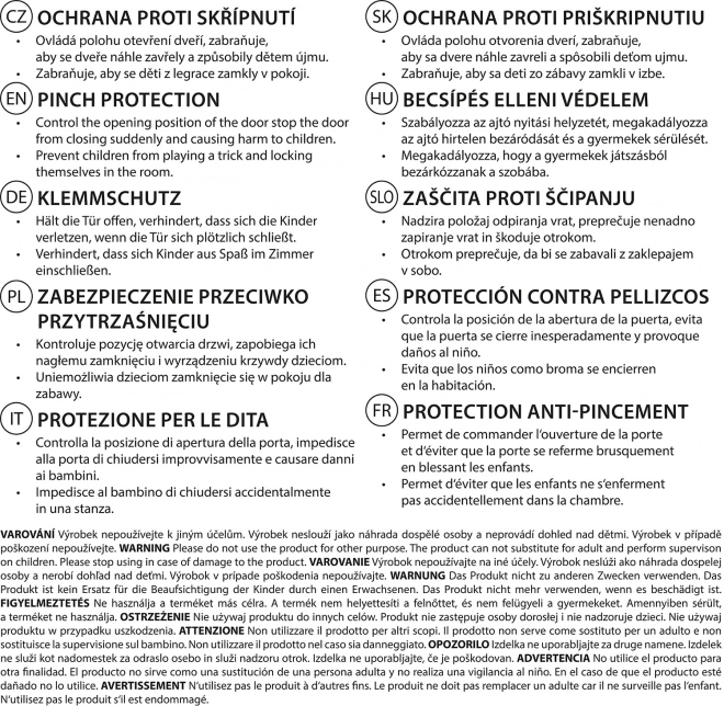 Ochrona przed przytrzaśnięciem, biały