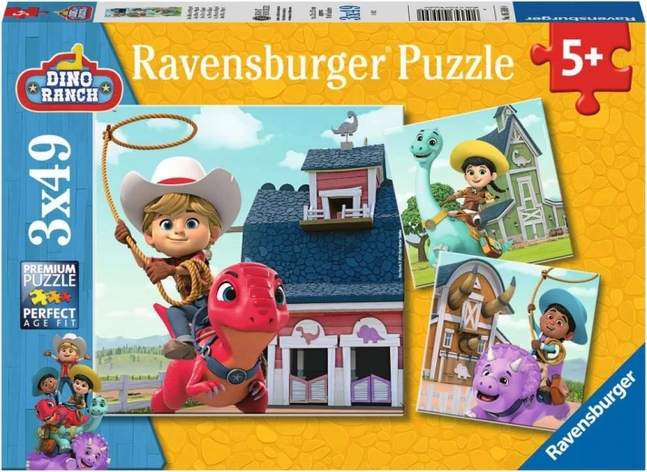 Ravensburger puzzle Dino Ranch 3×49 elementów