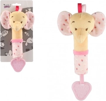Pluszowy słoń z dźwiękiem 17 cm – różowy