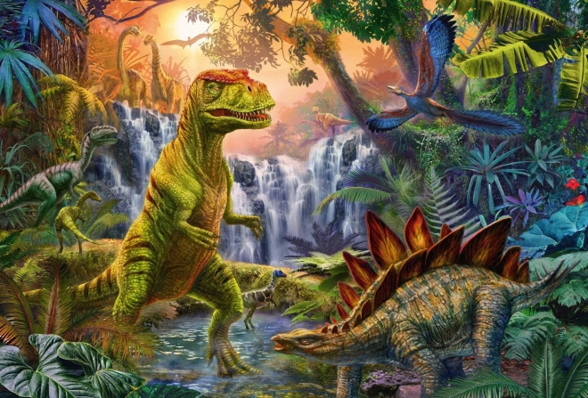 SCHMIDT Puzzle Dinozaury 4w1 w metalowej walizce (60,60,100,100 elementów)