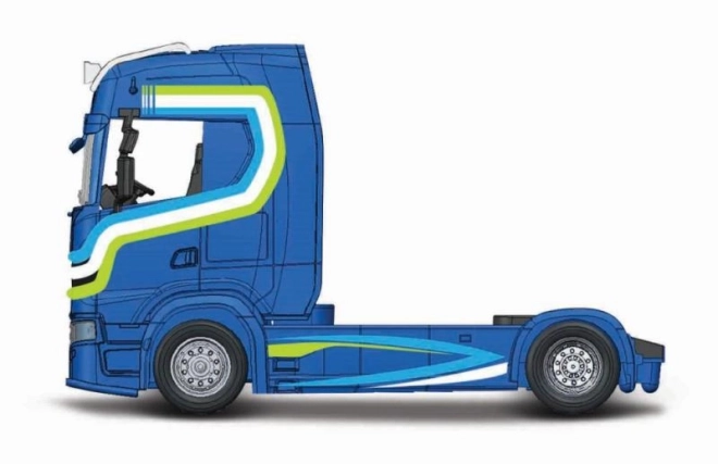 Bburago 1:43 Przewoźnicy Dostosowane Kabiny Scania 770S – Niebieski