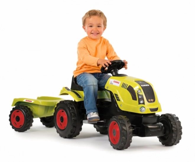 Traktor na pedały CLAAS Arion 400 z przyczepką zielony