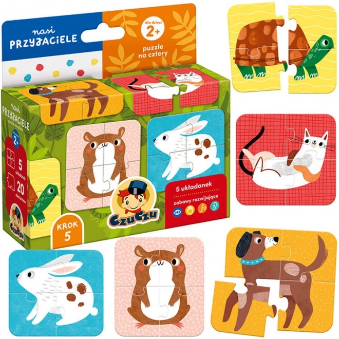 Puzzle Nasi Przyjaciele - czteroelementowe układanki