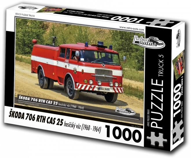 Puzzle Retro-auta Škoda 706 RTH CAS 25 wóz strażacki 1000 elementów