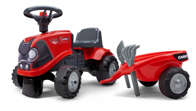 Jeżdżący traktor Baby Case IH czerwony z przyczepą
