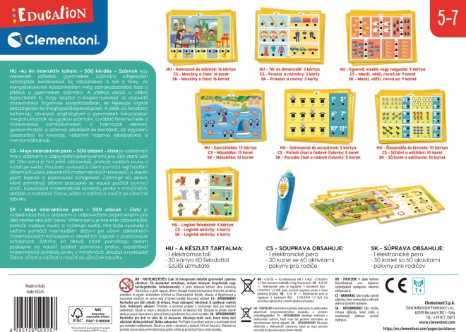 Gra edukacyjna CLEMENTONI: moje interaktywne pióro 500 quizów – liczby