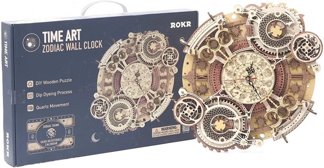 RoboTime 3D drewniane mechaniczne puzzle Zegar z kalendarzem