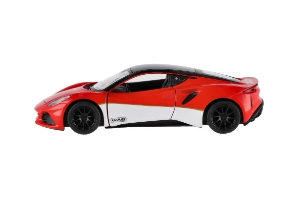 Auto Kinsmart Lotus Emira 1:38 metal/plast 12,5cm 3 kolory na napęd wsteczny 12szt w pudełku