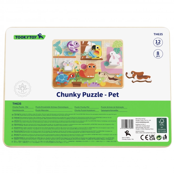 Tooky Toy drewniane puzzle Montessori zwierzątka do domu
