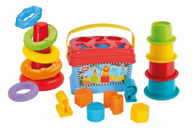 Zestaw do zabawy 3 w 1 - sorter, piramida, kubeczki