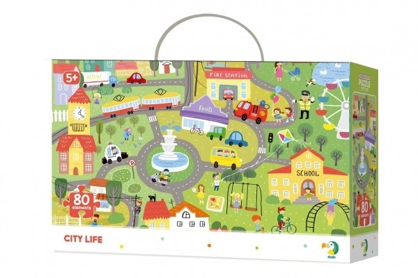 Puzzle z wyszukiwaniem obrazków życie w mieście 80 elementów